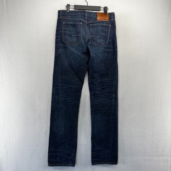 Under Two Flags Jeans Men's 30 Blue Selvedge Denim Dark Wash Whisker Button Fly - Picture 7 of 15